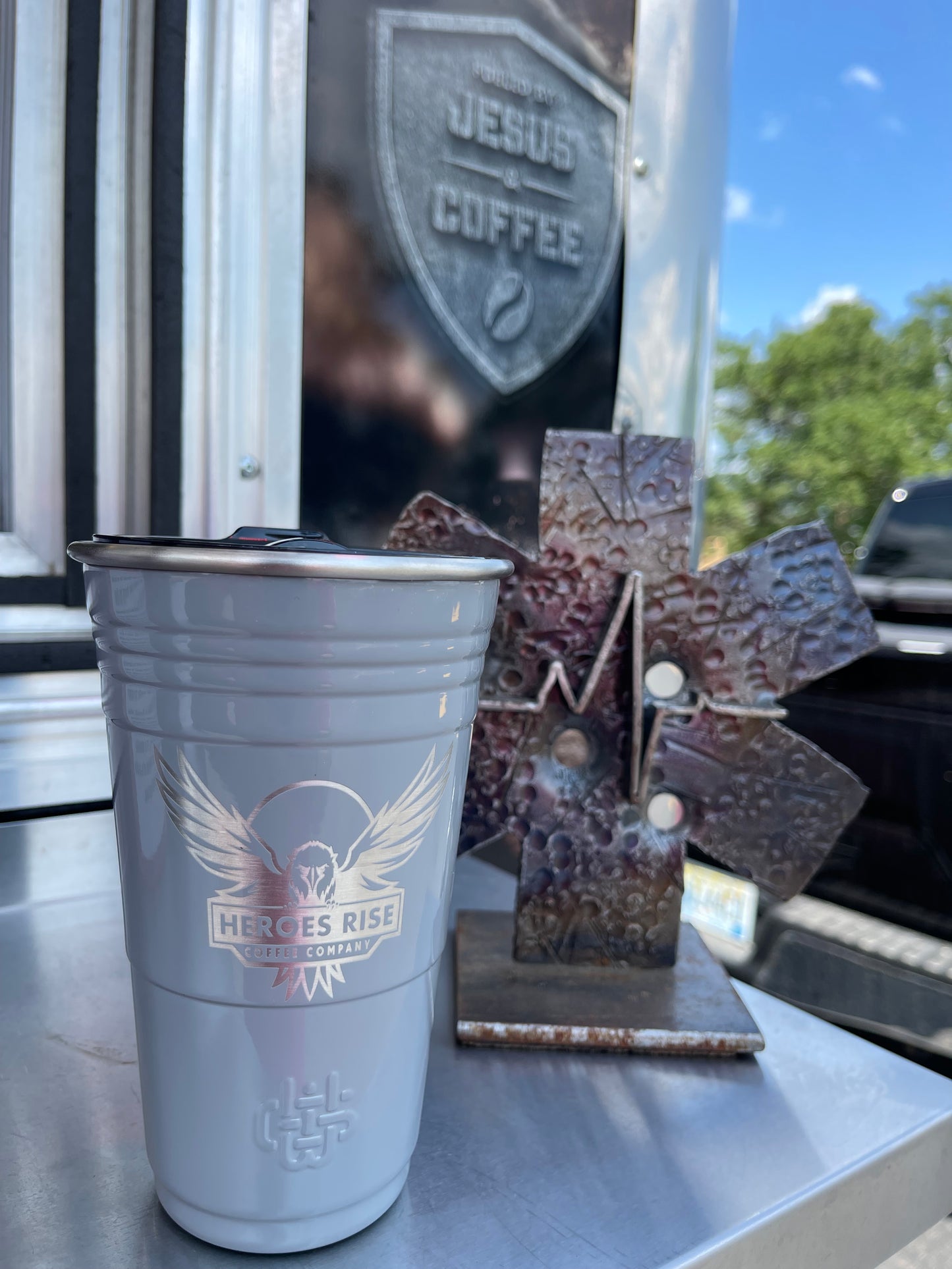 Grey Heroic Tumbler 16 oz