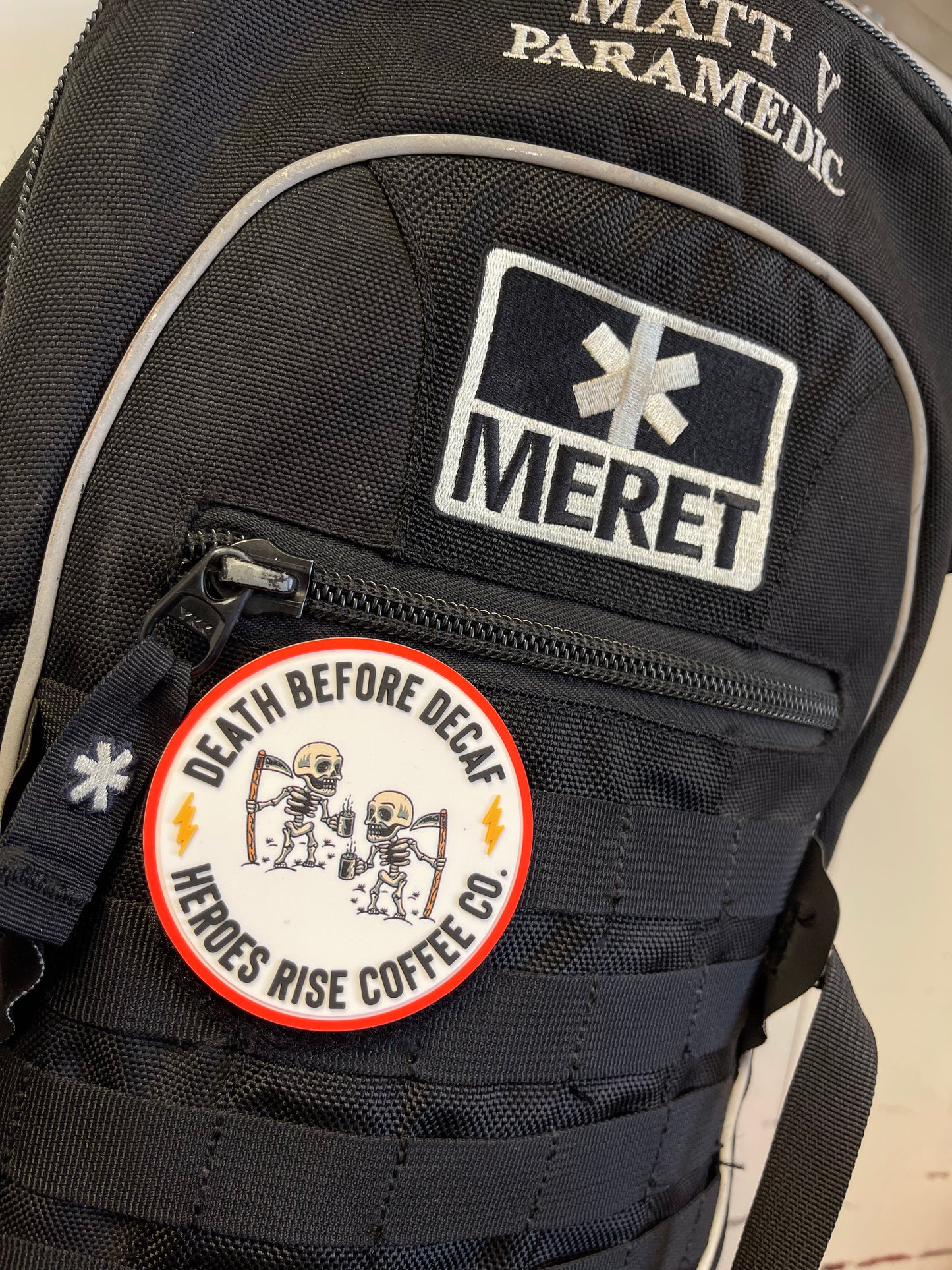 Death Before Decaf PVC/Velcro Patch