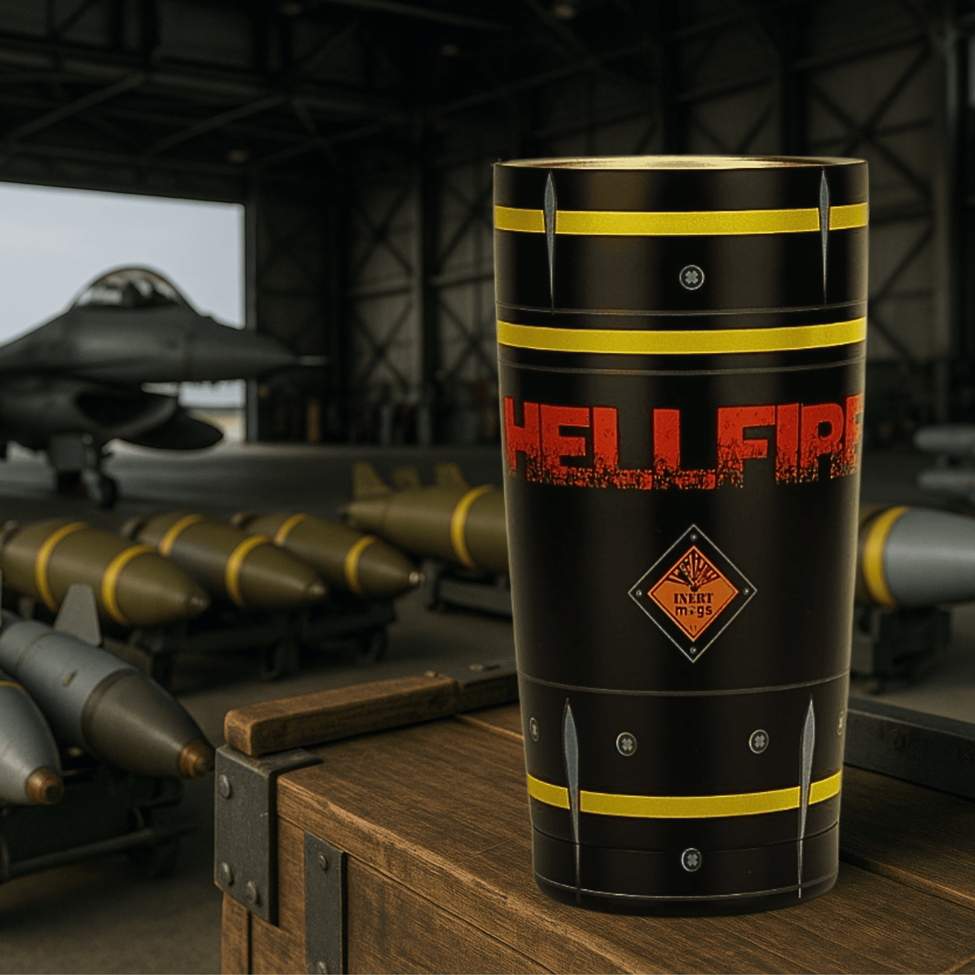 20oz HELLFIRE Guided Missile Tumbler - Military Inspired - Insulated Drinkware - Heroes Rise Coffee Company