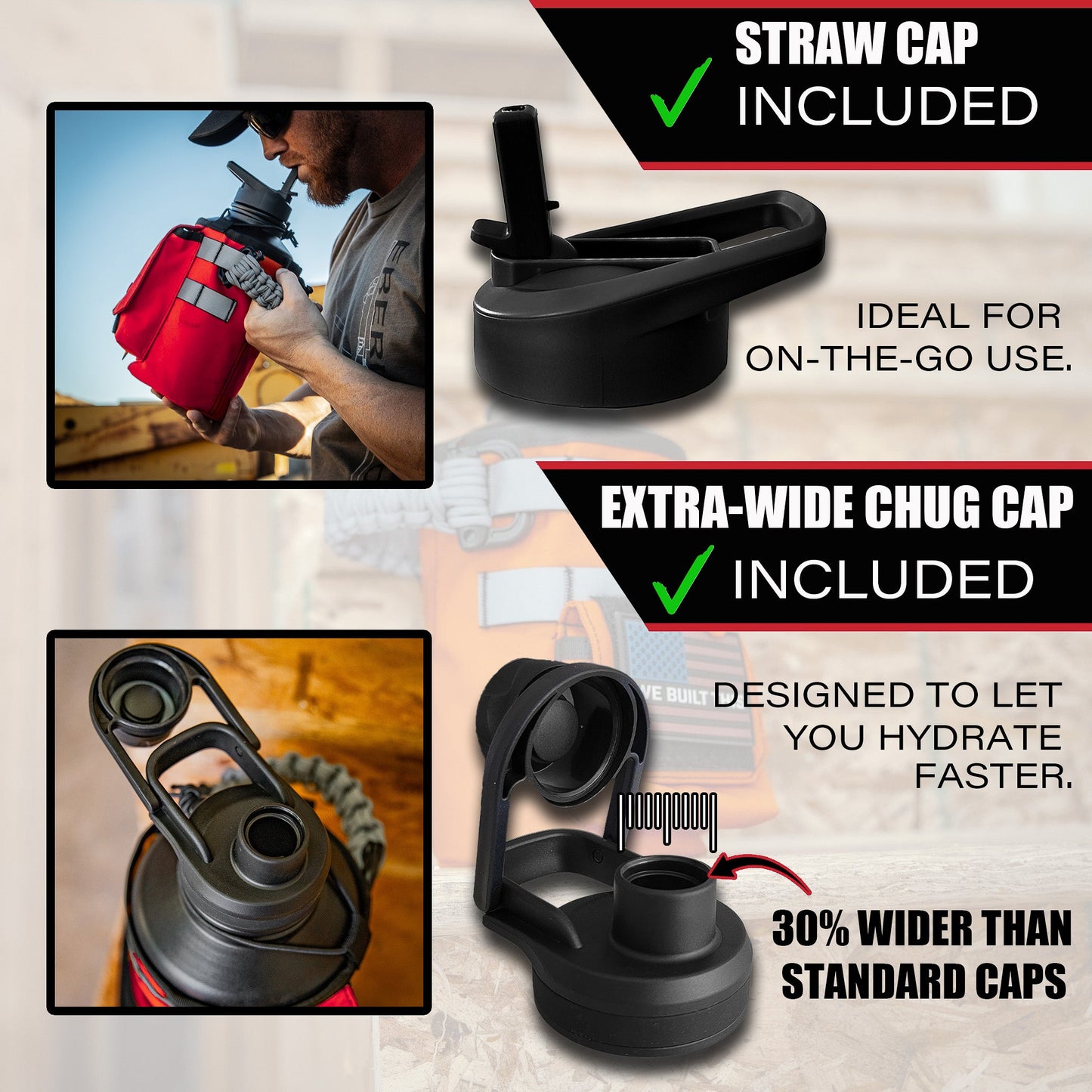 64oz Iron Workforce Bottles - Heroes Rise Coffee Company