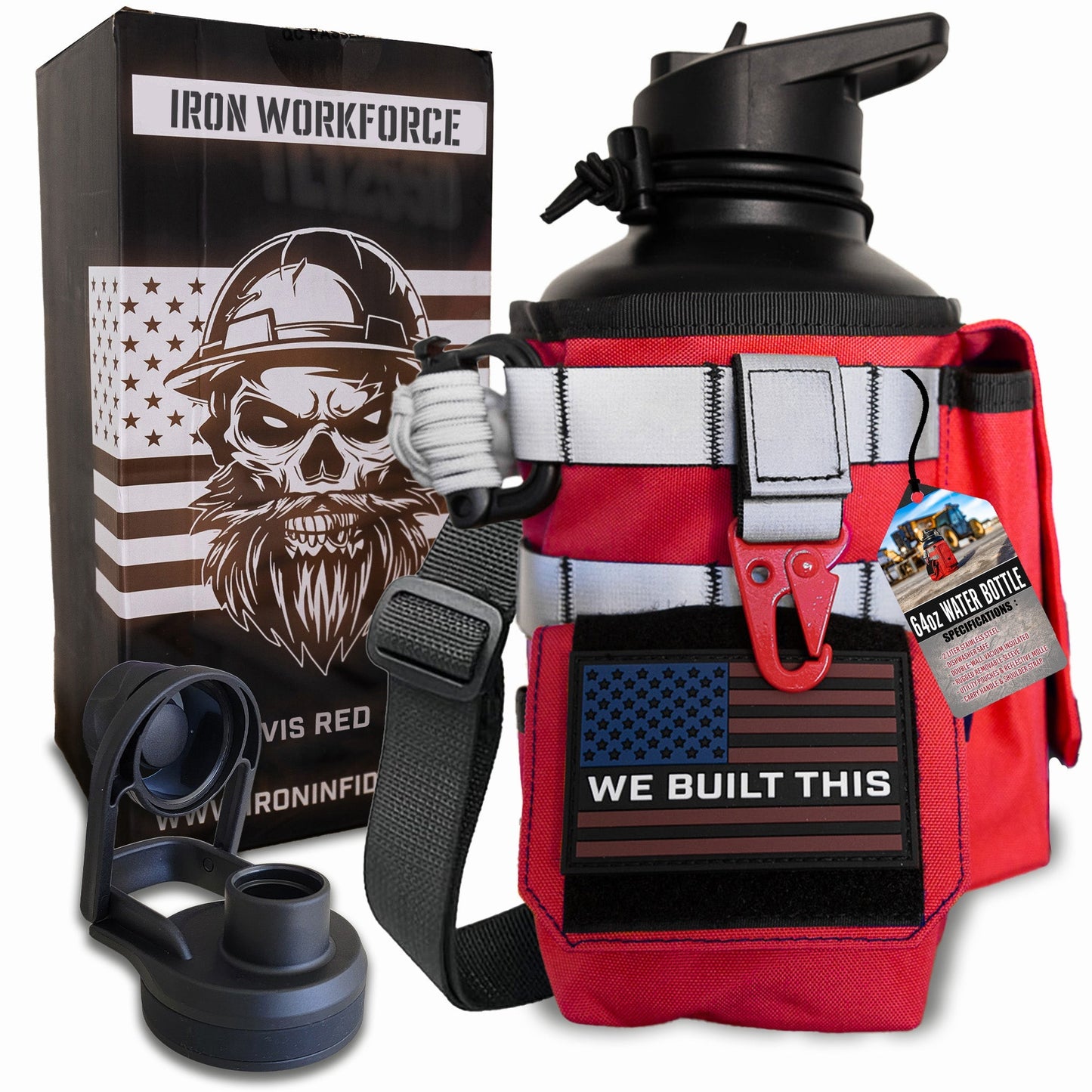 64oz Iron Workforce Bottles - Heroes Rise Coffee Company