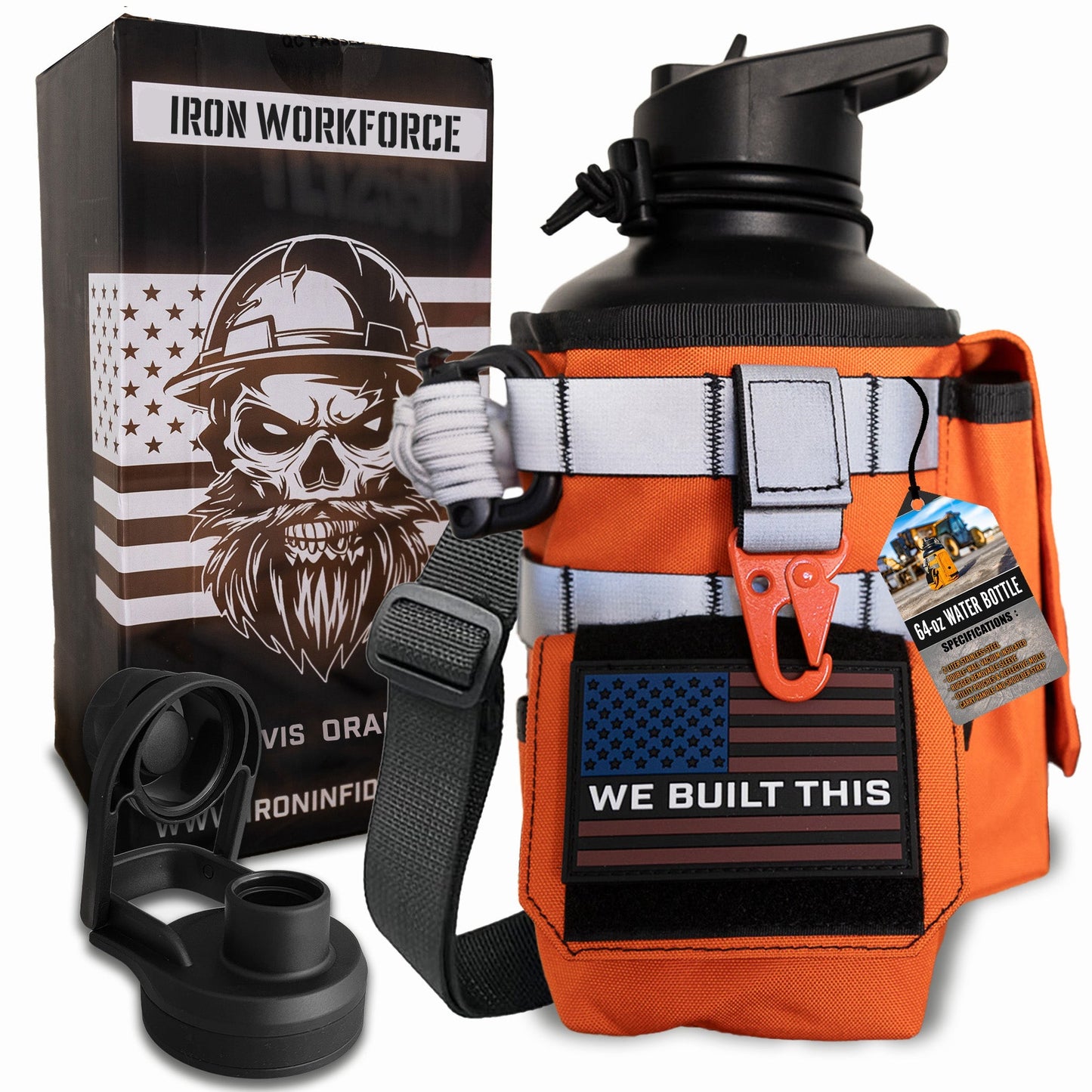64oz Iron Workforce Bottles - Heroes Rise Coffee Company