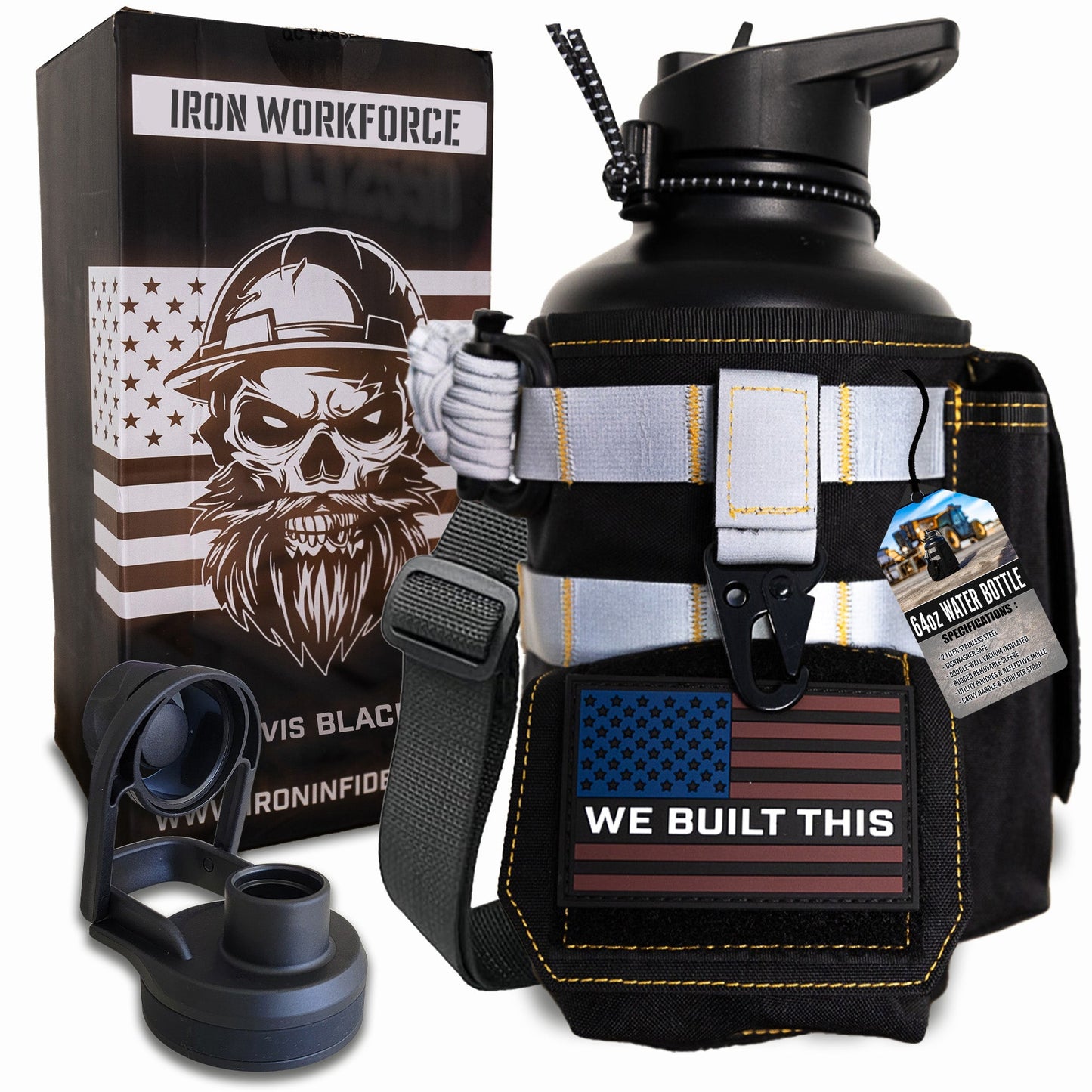 64oz Iron Workforce Bottles - Heroes Rise Coffee Company