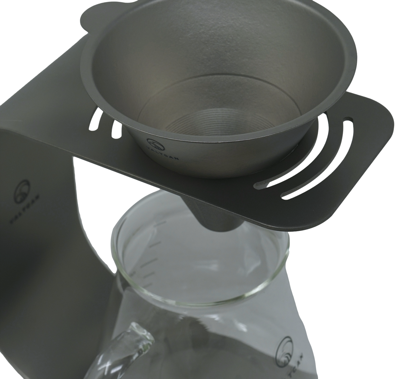 Valtcan Titanium Pour Over Coffee Set - Your Last Paper Filter Was Yesterday. 10,000+ laser-cut slots · Borosilicate glass carafe · Brews coffee & tea