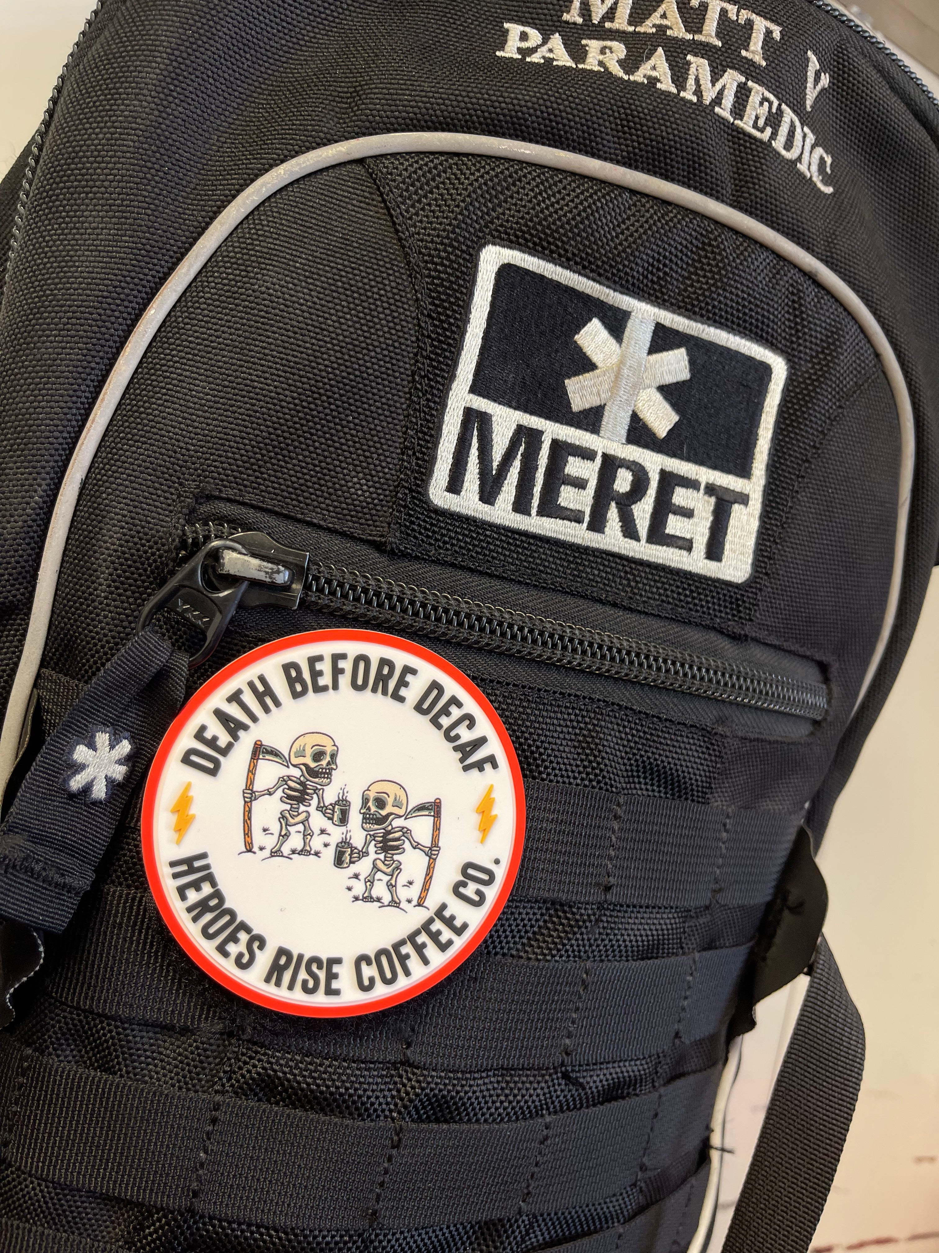 Death Before Decaf PVC/Velcro Patch – Heroes Rise Coffee Company