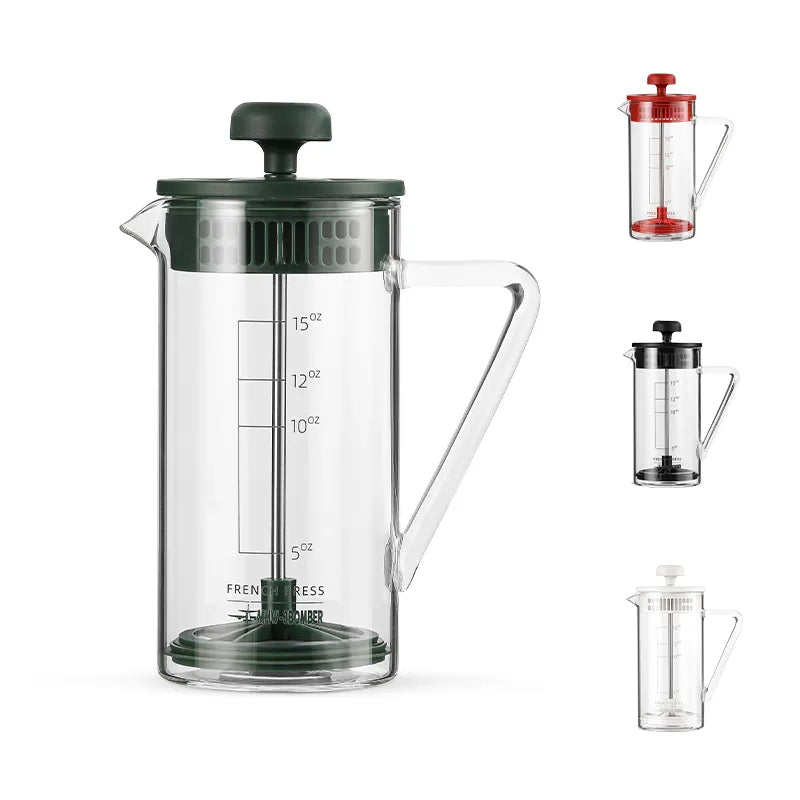 MHW-3BOMBER 15 OZ French Press Coffee Maker Clear Cold Brew Heat Resistant Durable Portable Camping Travel Coffee Pot Gifts
