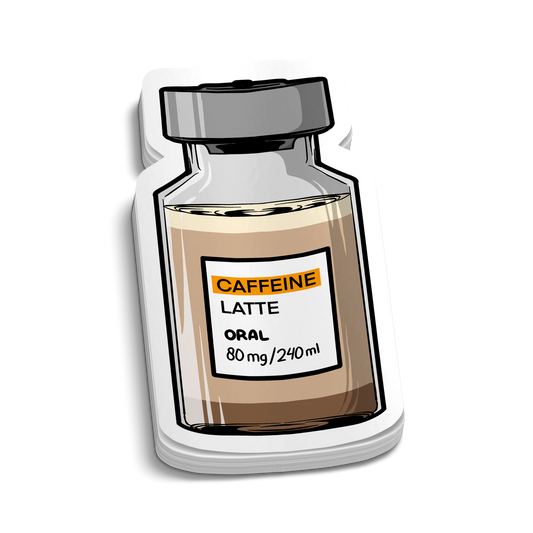 Caffeine Vile 80mg | Funny Medical Stickers