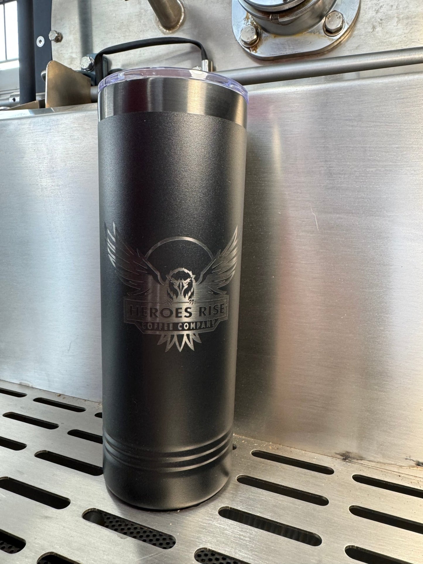 Black Slim Tumbler - Heroes Rise Coffee Company
