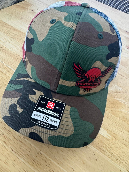 Camo American Flag Hat - Heroes Rise Coffee Company