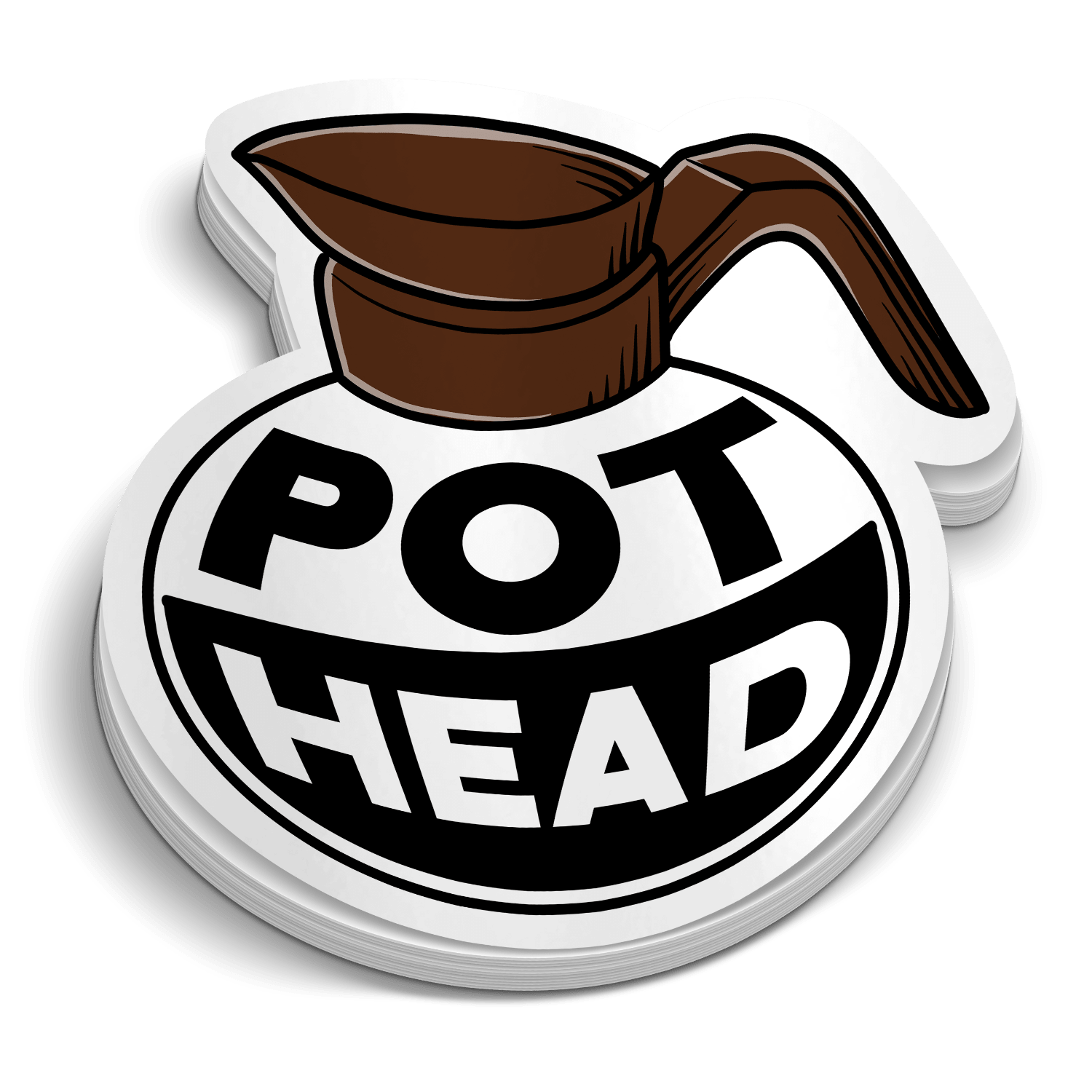Coffee Pot Head Sticker - Heroes Rise Coffee Company