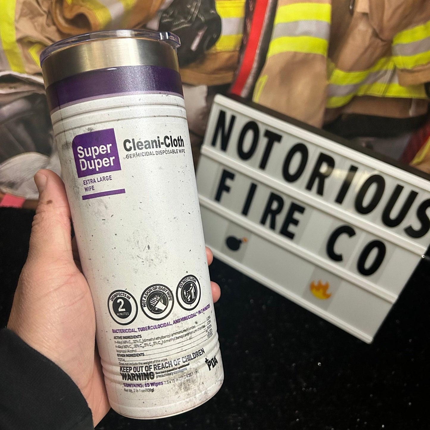 Disinfecting Purple Wipes Tumbler - Heroes Rise Coffee Company