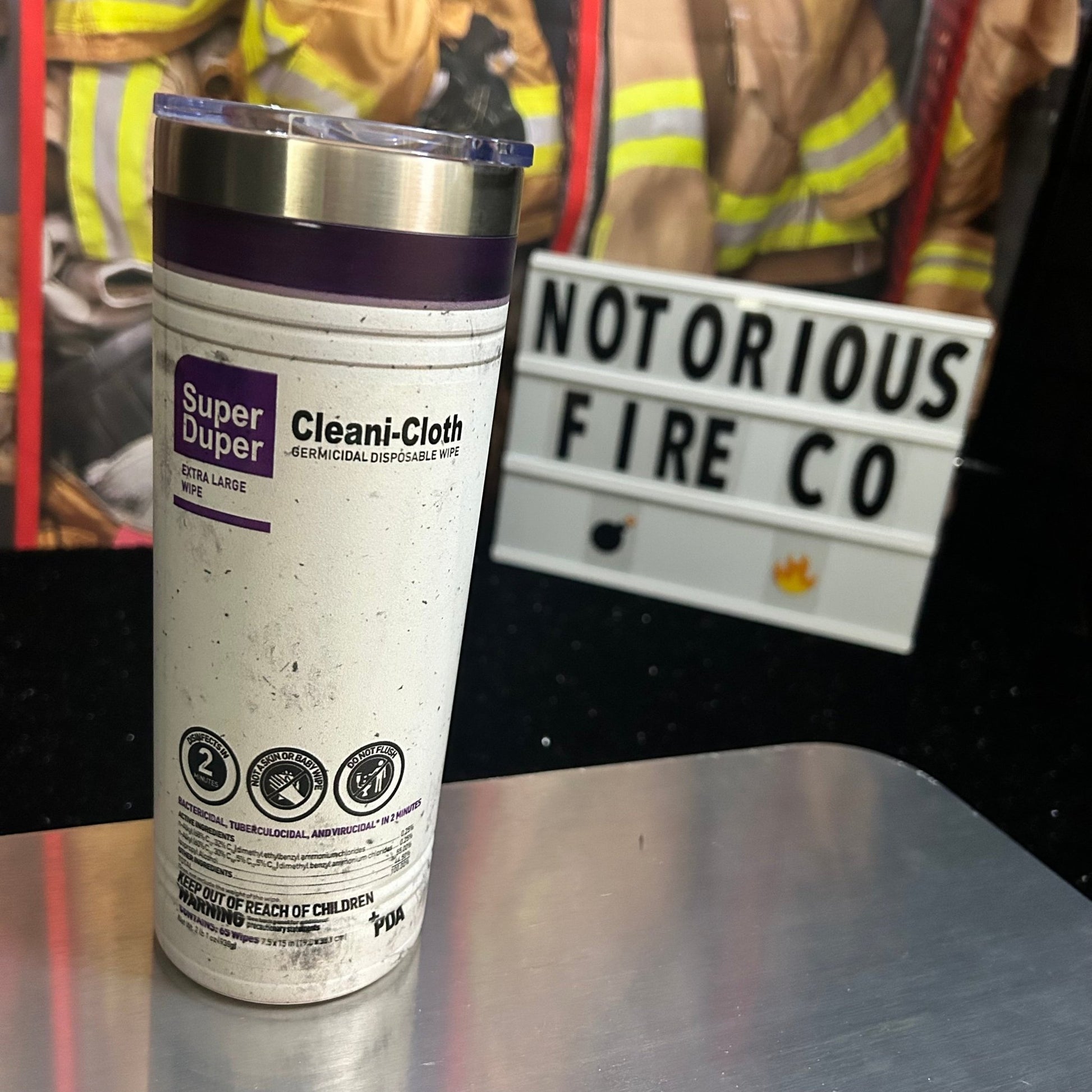 Disinfecting Purple Wipes Tumbler - Heroes Rise Coffee Company