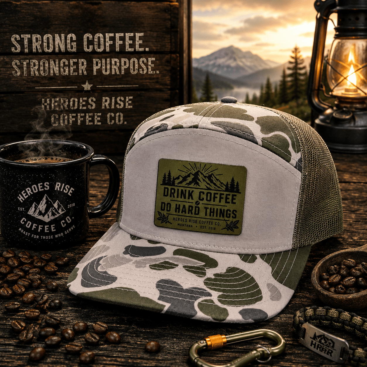 Drink Coffee. Do Hard Things. Camo Hat - Heroes Rise Coffee Company