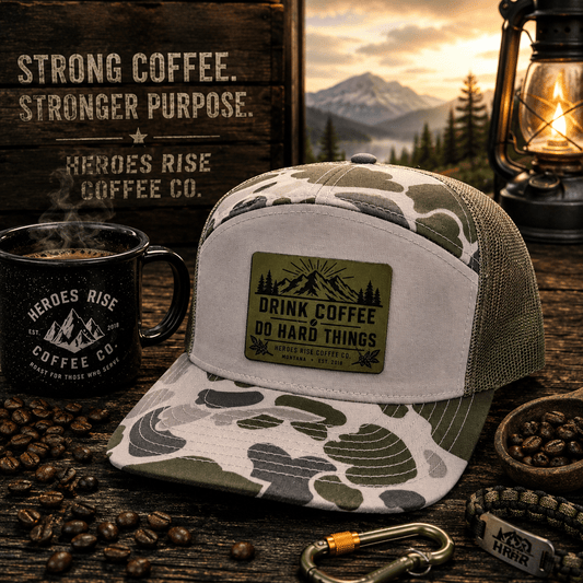 Drink Coffee. Do Hard Things. Camo Hat - Heroes Rise Coffee Company