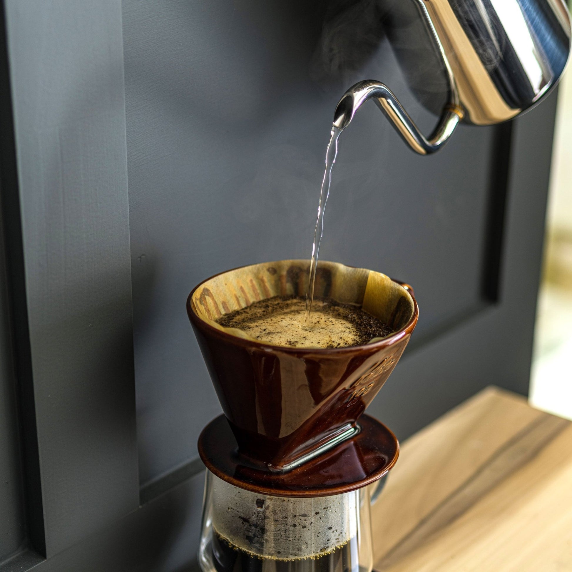 Kalita Style 102 Ceramic Coffee Dripper - Brown - Heroes Rise Coffee Company
