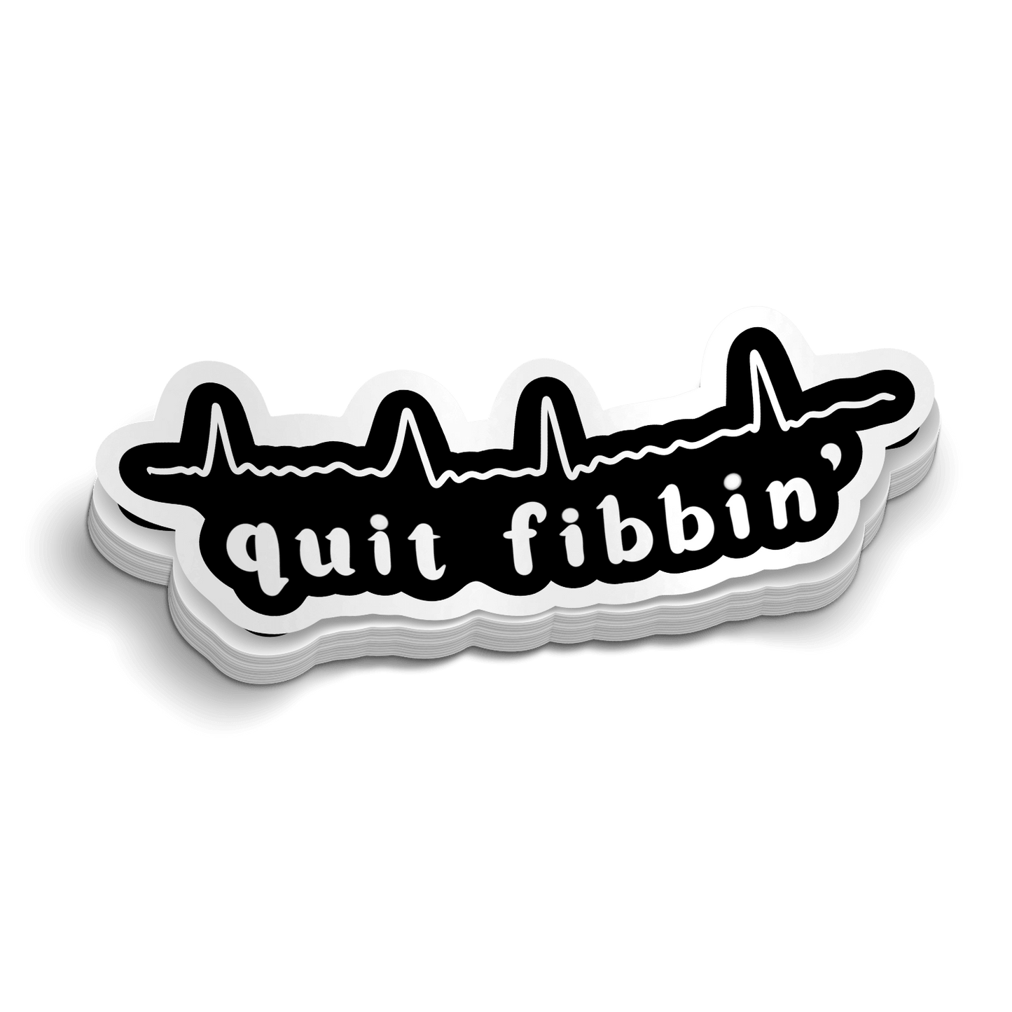 Quit Fibbin' Cardiac ECG Sticker - Heroes Rise Coffee Company