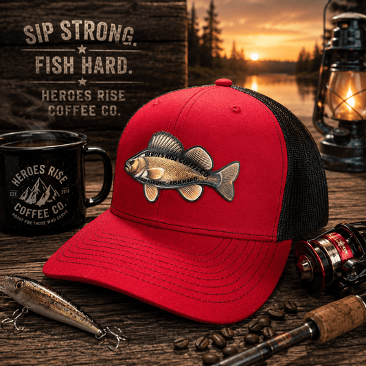 Sip Strong. Fish Hard. Hat - Heroes Rise Coffee Company