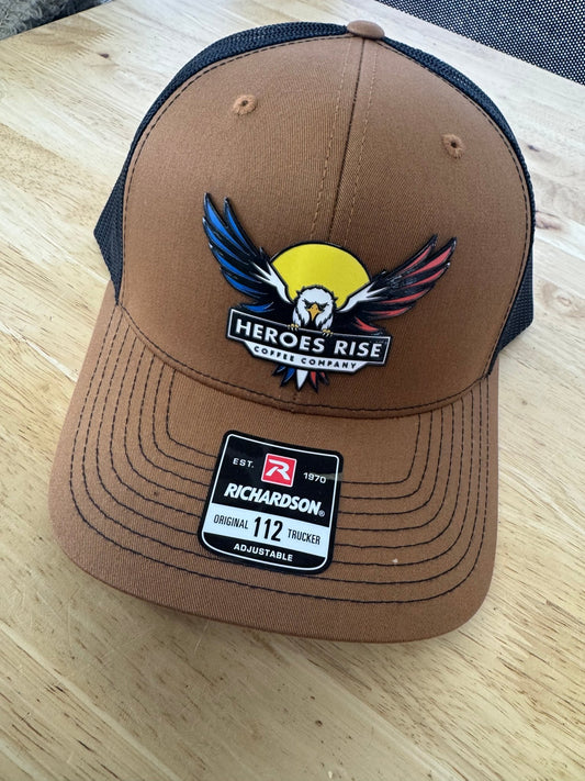 Tan/Black Full Color Logo Hat - Heroes Rise Coffee Company