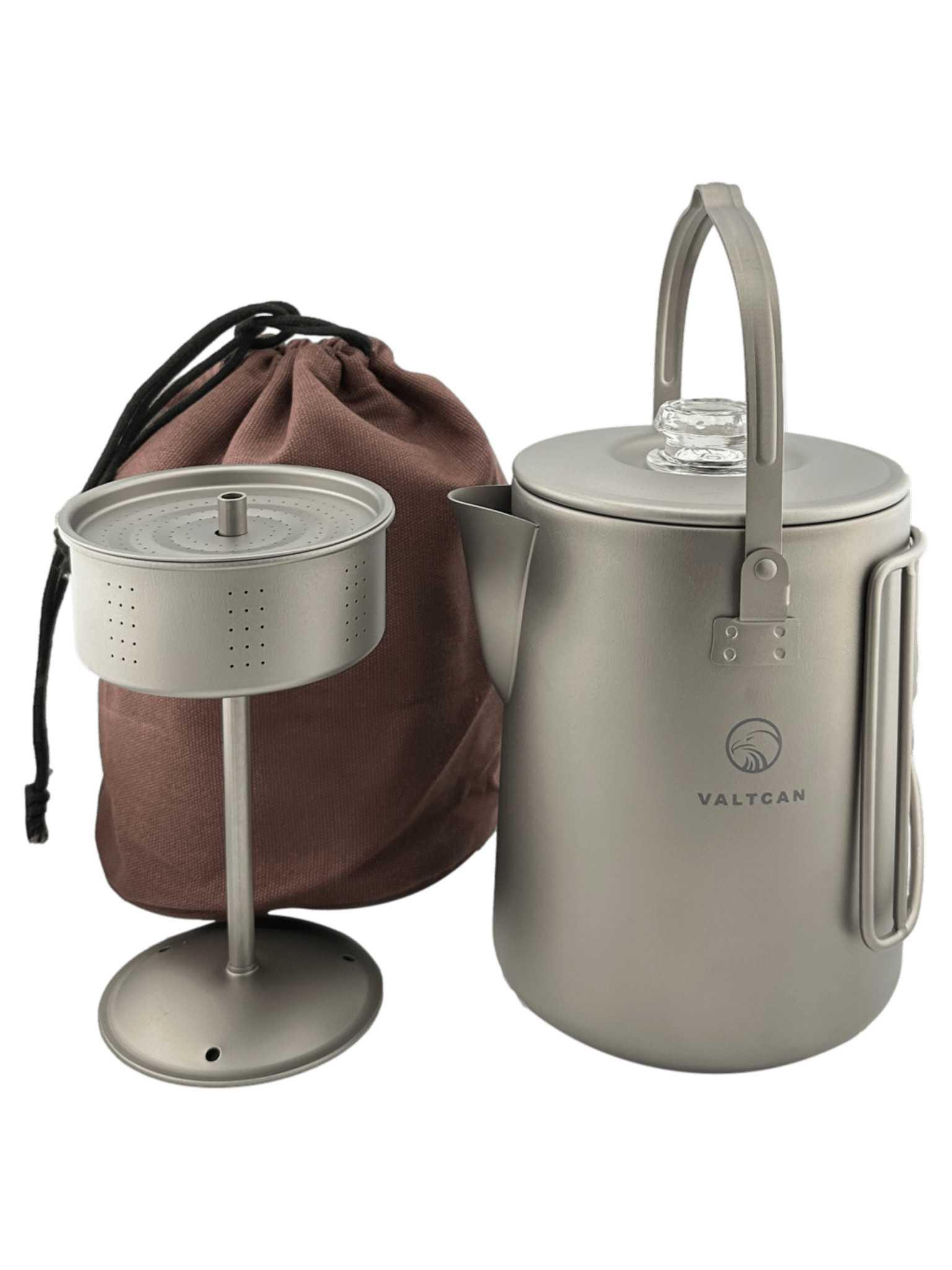 Titanium Coffee Percolator Taste Coffee, Not Metal · 1.5L · 6 Cups · 395g Ultralight - Heroes Rise Coffee Company