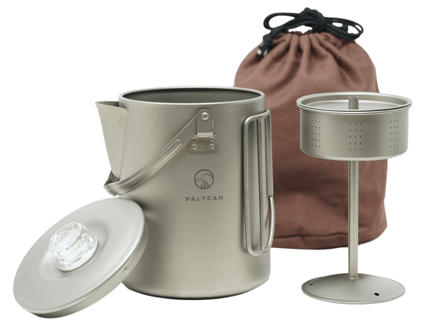 Titanium Coffee Percolator Taste Coffee, Not Metal · 1.5L · 6 Cups · 395g Ultralight - Heroes Rise Coffee Company
