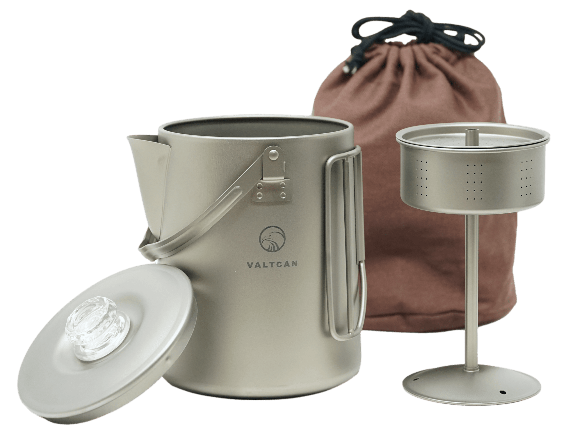 Titanium Coffee Percolator Taste Coffee, Not Metal · 1.5L · 6 Cups · 395g Ultralight - Heroes Rise Coffee Company