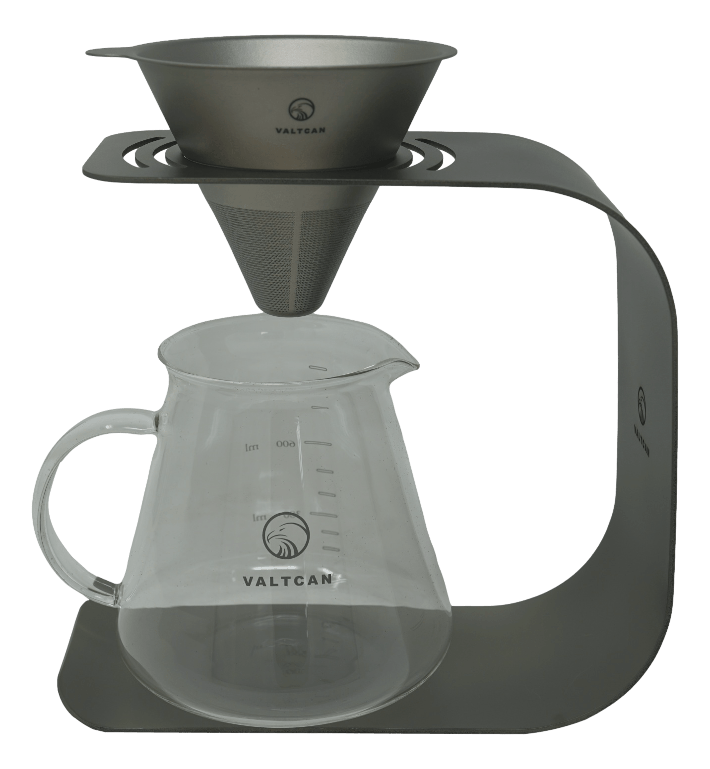 Valtcan Titanium Pour Over Coffee Set - Your Last Paper Filter Was Yesterday. 10,000+ laser-cut slots · Borosilicate glass carafe · Brews coffee & tea - Heroes Rise Coffee Company