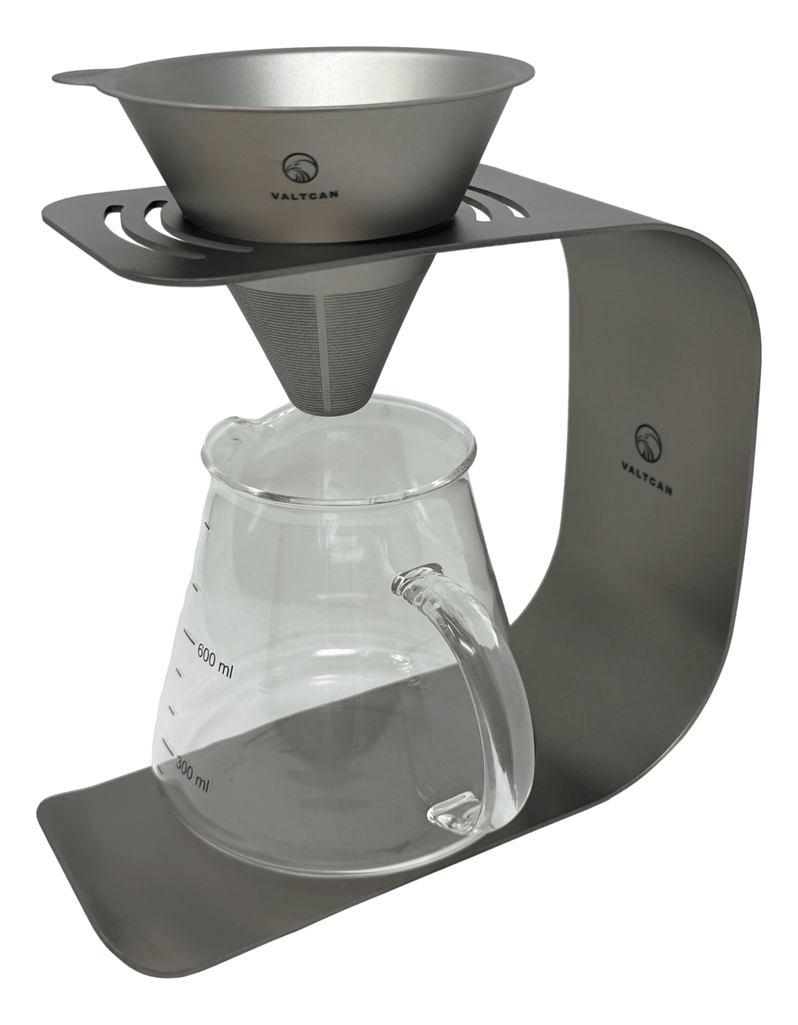 Valtcan Titanium Pour Over Coffee Set - Your Last Paper Filter Was Yesterday. 10,000+ laser-cut slots · Borosilicate glass carafe · Brews coffee & tea - Heroes Rise Coffee Company
