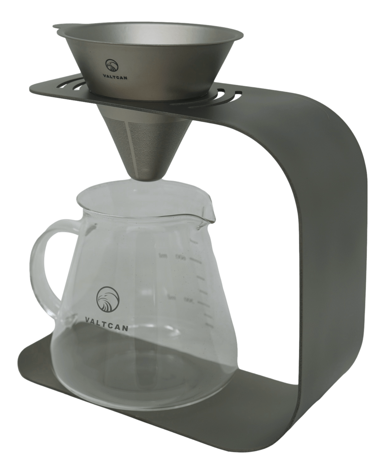 Valtcan Titanium Pour Over Coffee Set - Your Last Paper Filter Was Yesterday. 10,000+ laser-cut slots · Borosilicate glass carafe · Brews coffee & tea - Heroes Rise Coffee Company