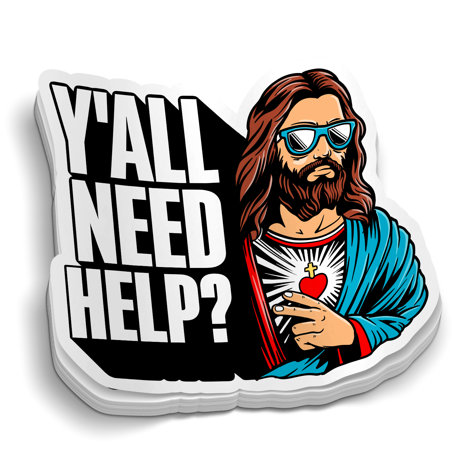 Y'all Need Some Help Jesus Sticker - Heroes Rise Coffee Company